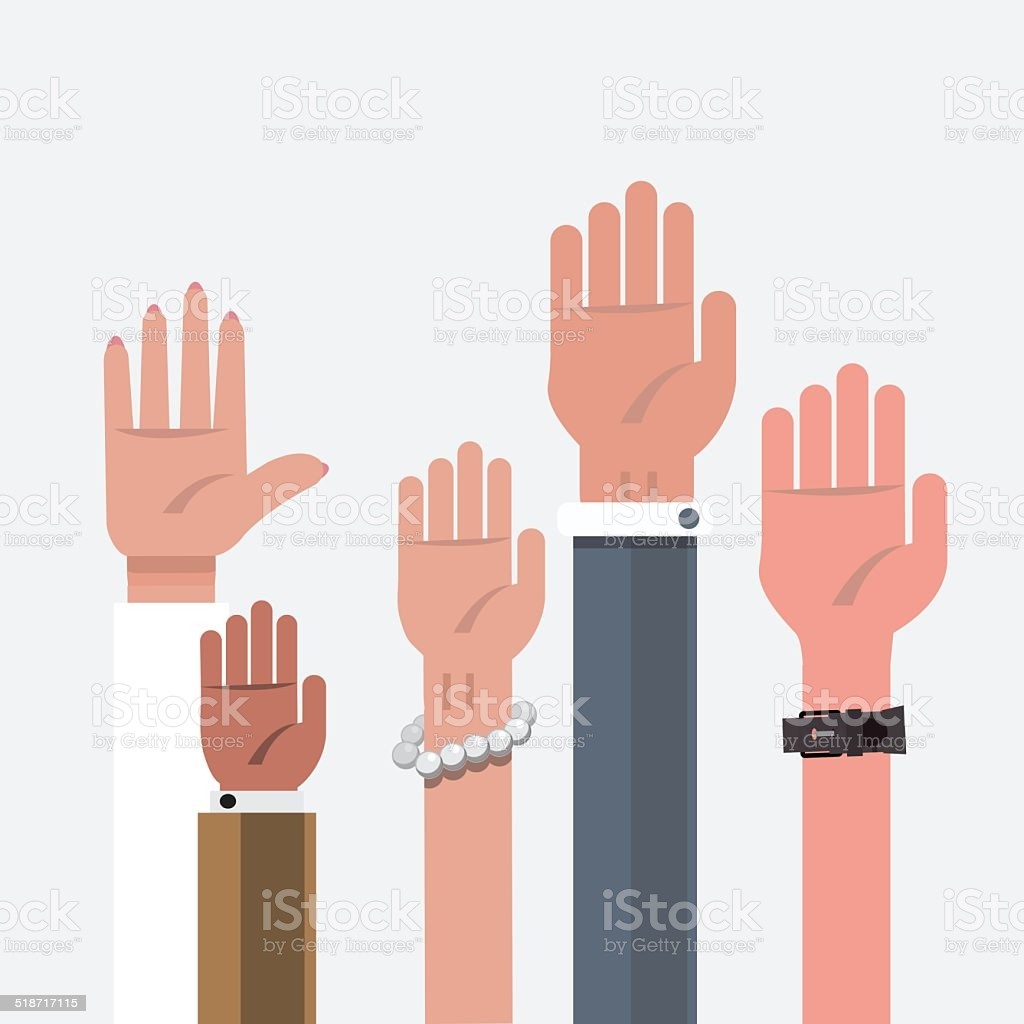 vote hand. up hand.